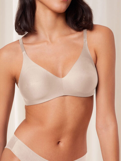 Dipze Beige Wire-Free Bra – Soft and Comfortable Fit